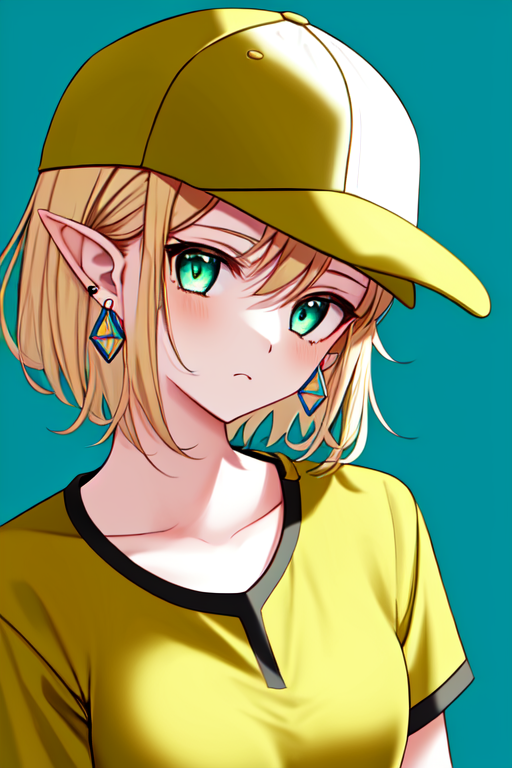 11883-3108721870-princess zelda, masterpiece, best quality, 1girl, aqua eyes, baseball cap, blonde hair, closed mouth, earrings, green background.png